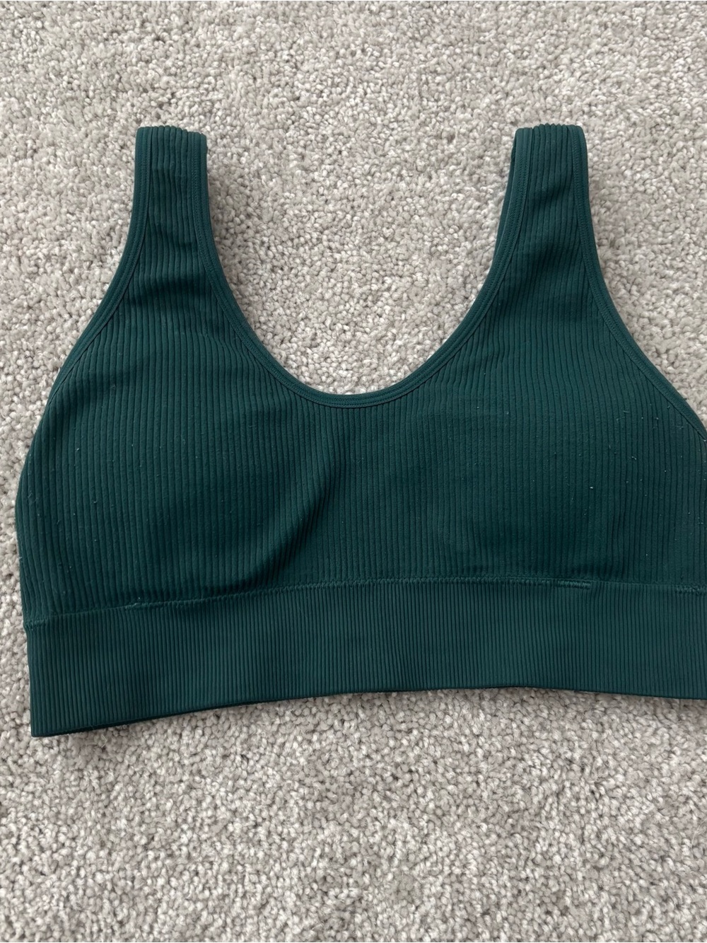 aerie Ribbed Scoop Bralette — Forest Green